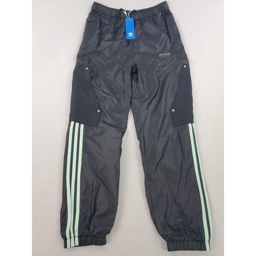 Adidas Womens RYV Pants Black Green Sweatpants H39017 Size S 36 NEW